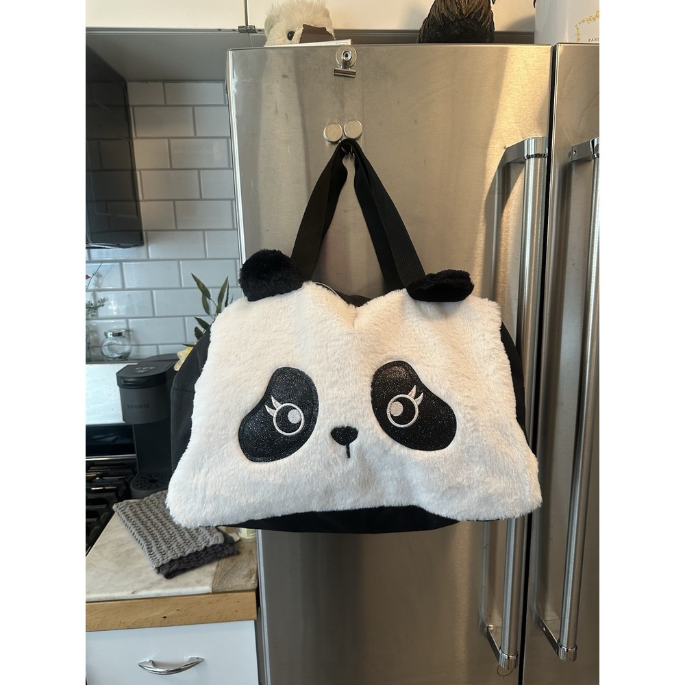 Kawaii Panda Plush Duffle-soft Fuzzy Full Zip Close Viral Cure